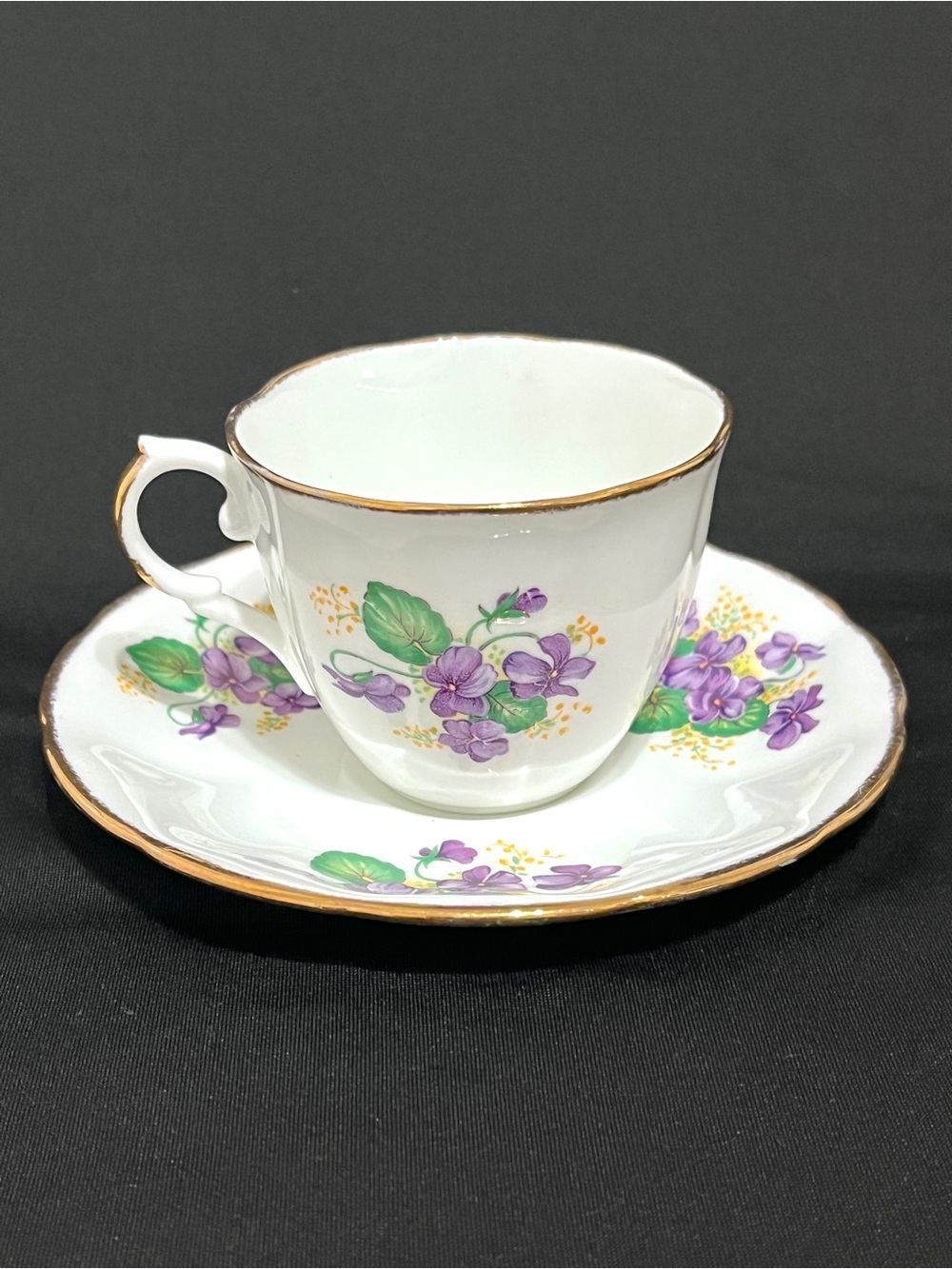 Jason England Bone China Violets Teacup & Saucer Set Vintage - Picture 2 of 4